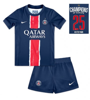 Paris Saint-Germain Hemmakläder Barn 2024-25 UCL Champions Kortärmad (+ Korta byxor)